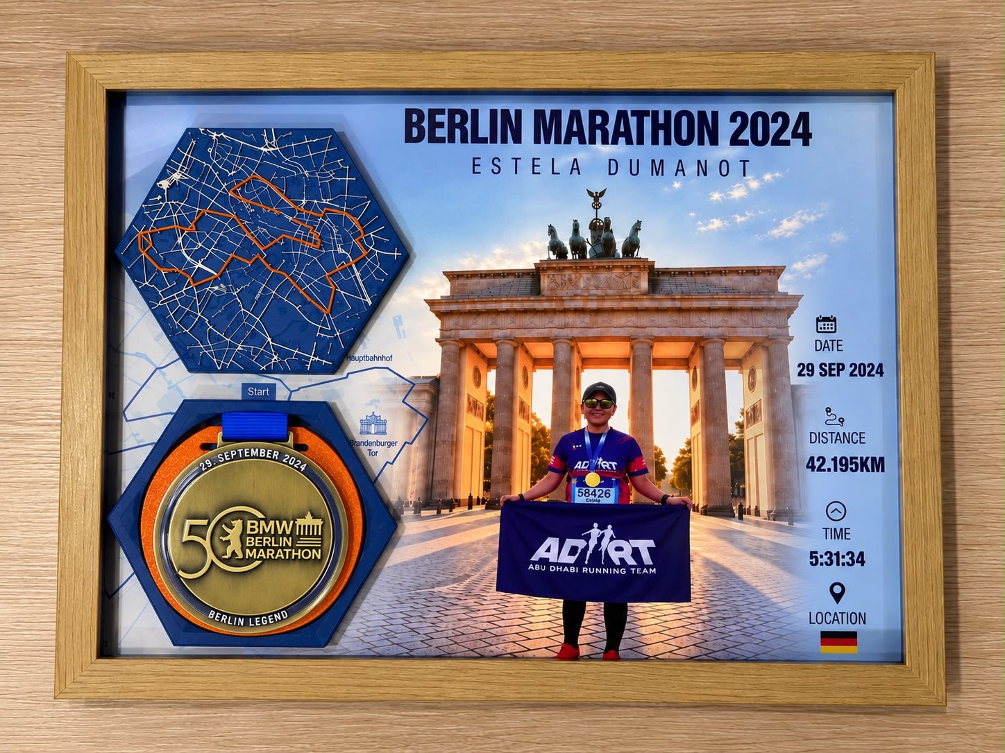 Trail Running Map Frames Gallery — Berlin Marathon 2024 — Estela Dumanot