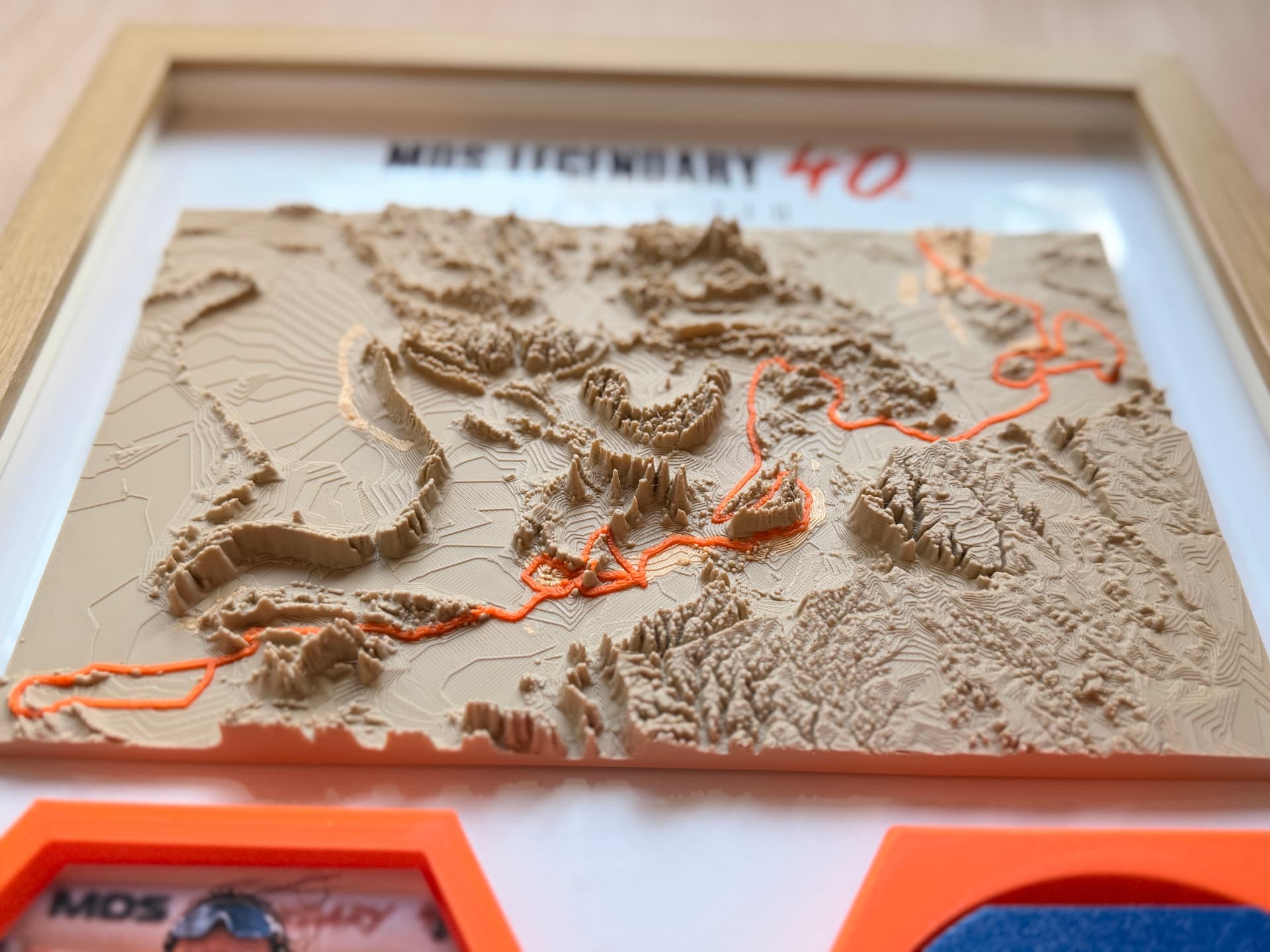 MDS Legendary 40th — Relief Detail — Close-up angle showing the printed dunes, ridges and route.
