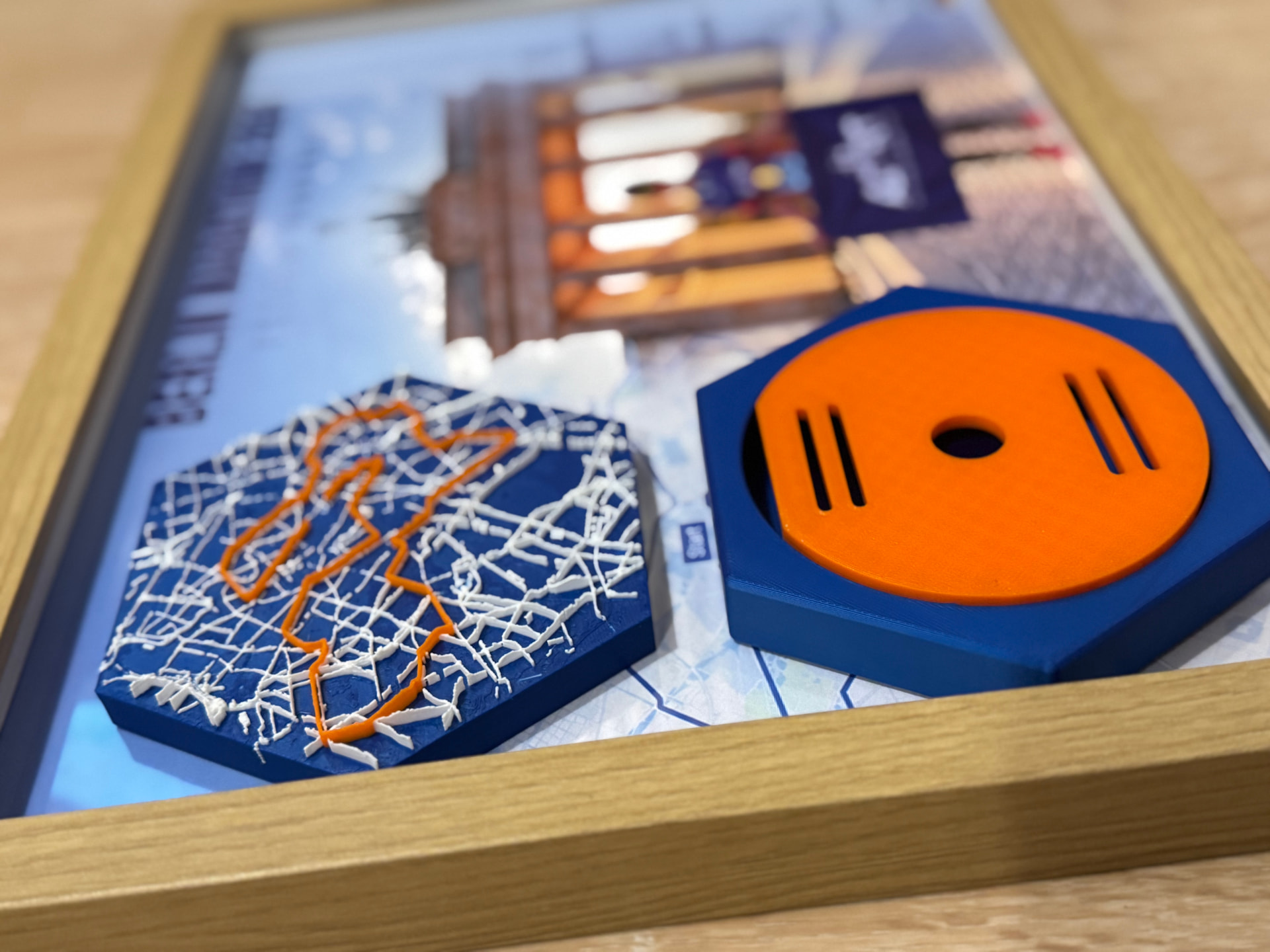 Berlin Marathon 2024 — Medal Hex — 50th anniversary Berlin Legend finisher medal in a blue hex mount.