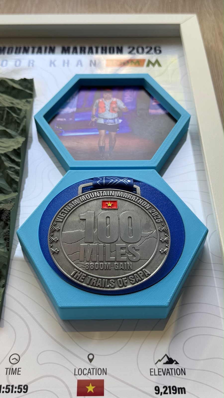 Vietnam Mountain Marathon 2026 — Medal Hex — 100 Miles, 8800m gain finisher medal from The Trails of Sapa.
